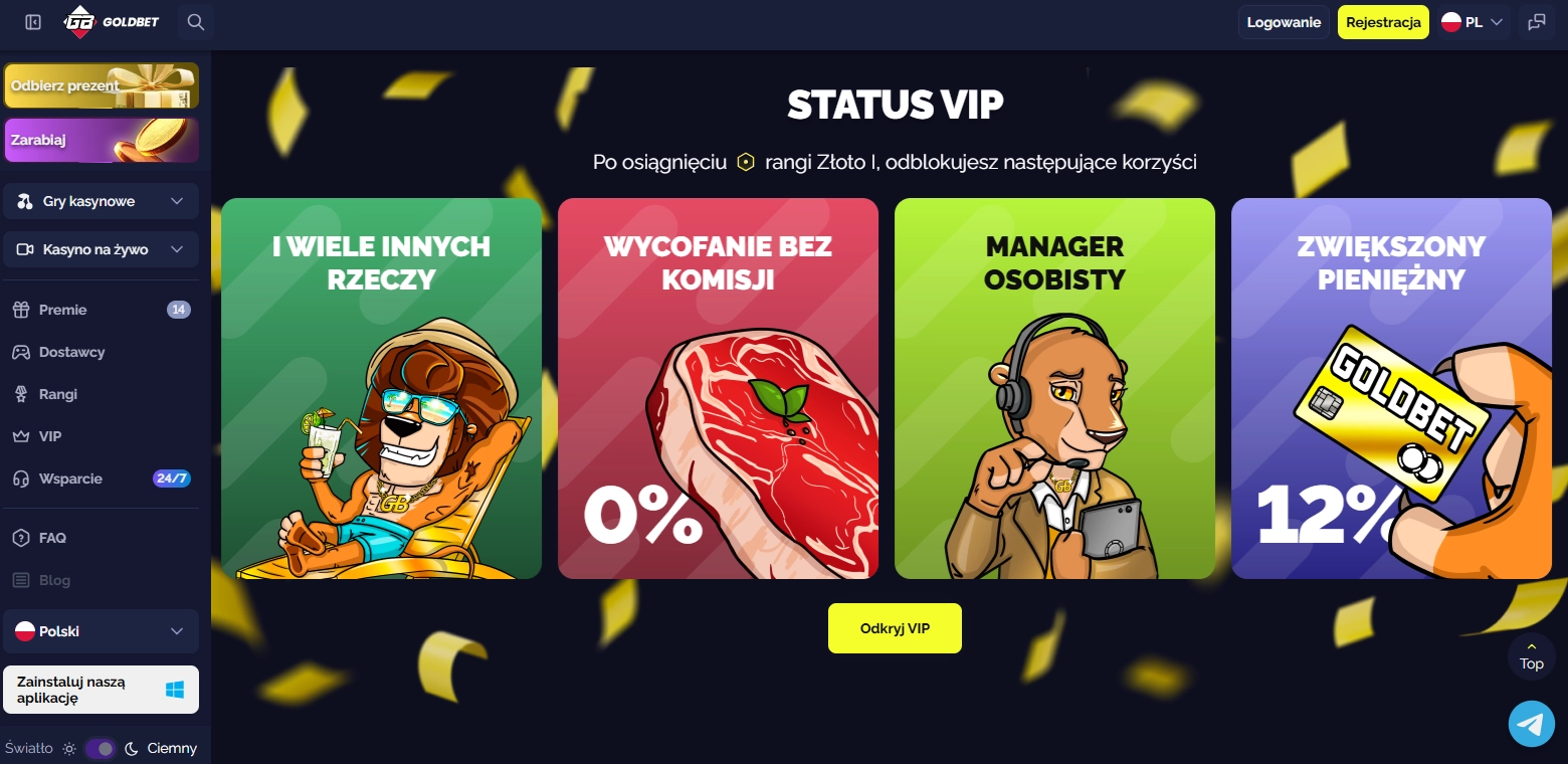 Goldbet Casino logowanie na komputerze i telefonie Polska